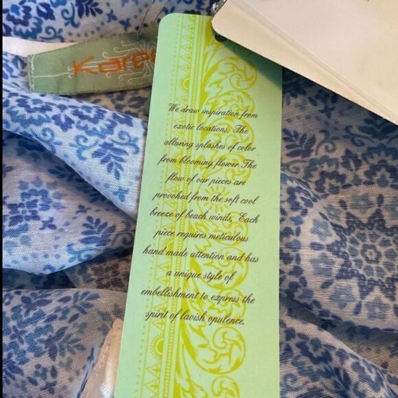 KAREENA’s OSFA Pretty Blue Print Kimona with tassels. - Picture 5 of 8